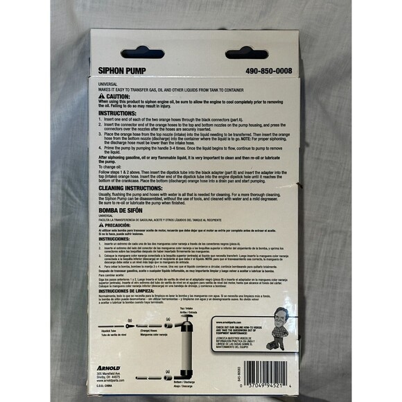NEW Arnold Corp 490-850-0008 Siphon Small Engine Pump - Mower Snow Blower - Gas - Picture 4 of 7